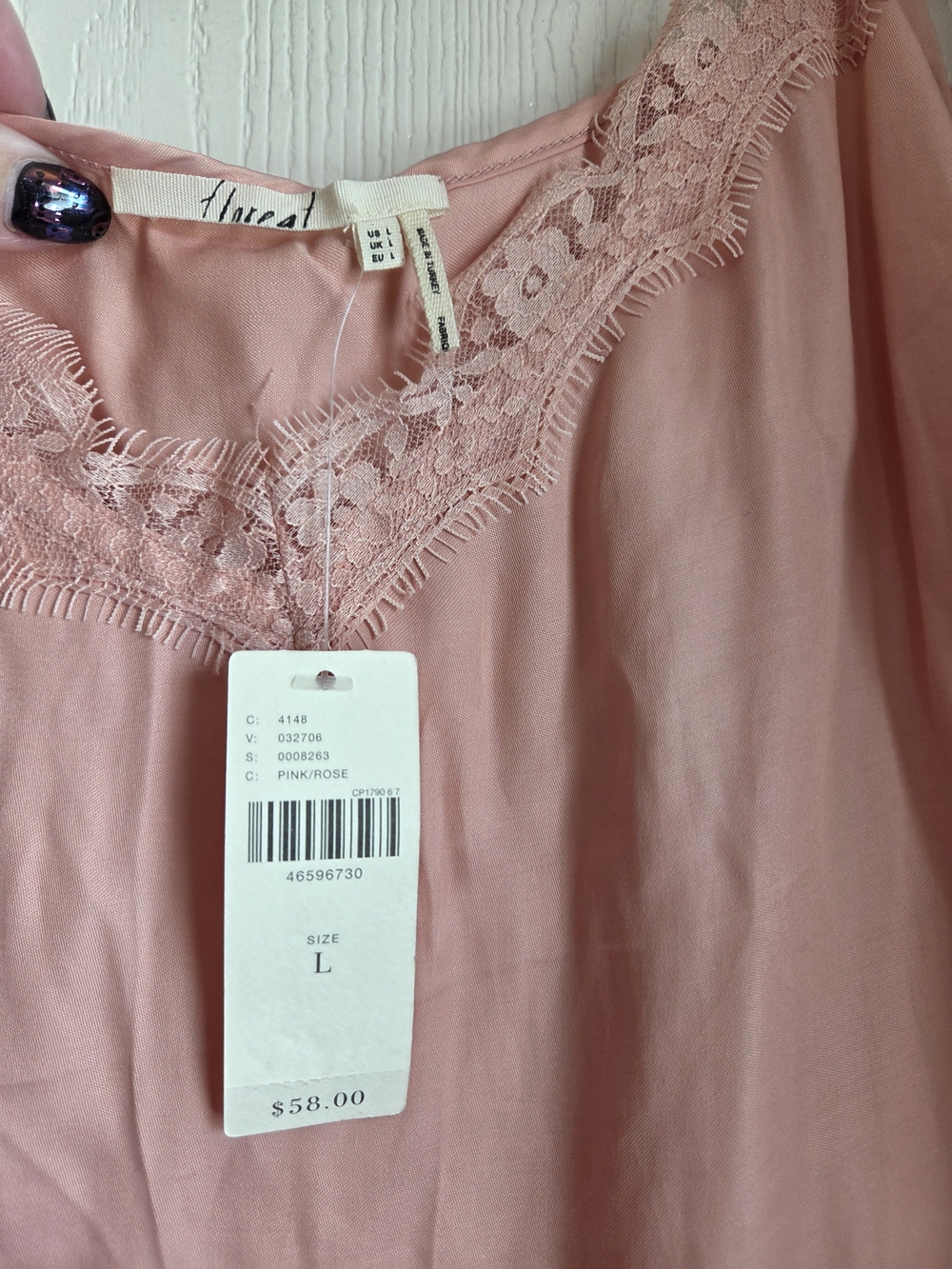 Floreat Rose Pink Lace-Trim Sleep Chemise